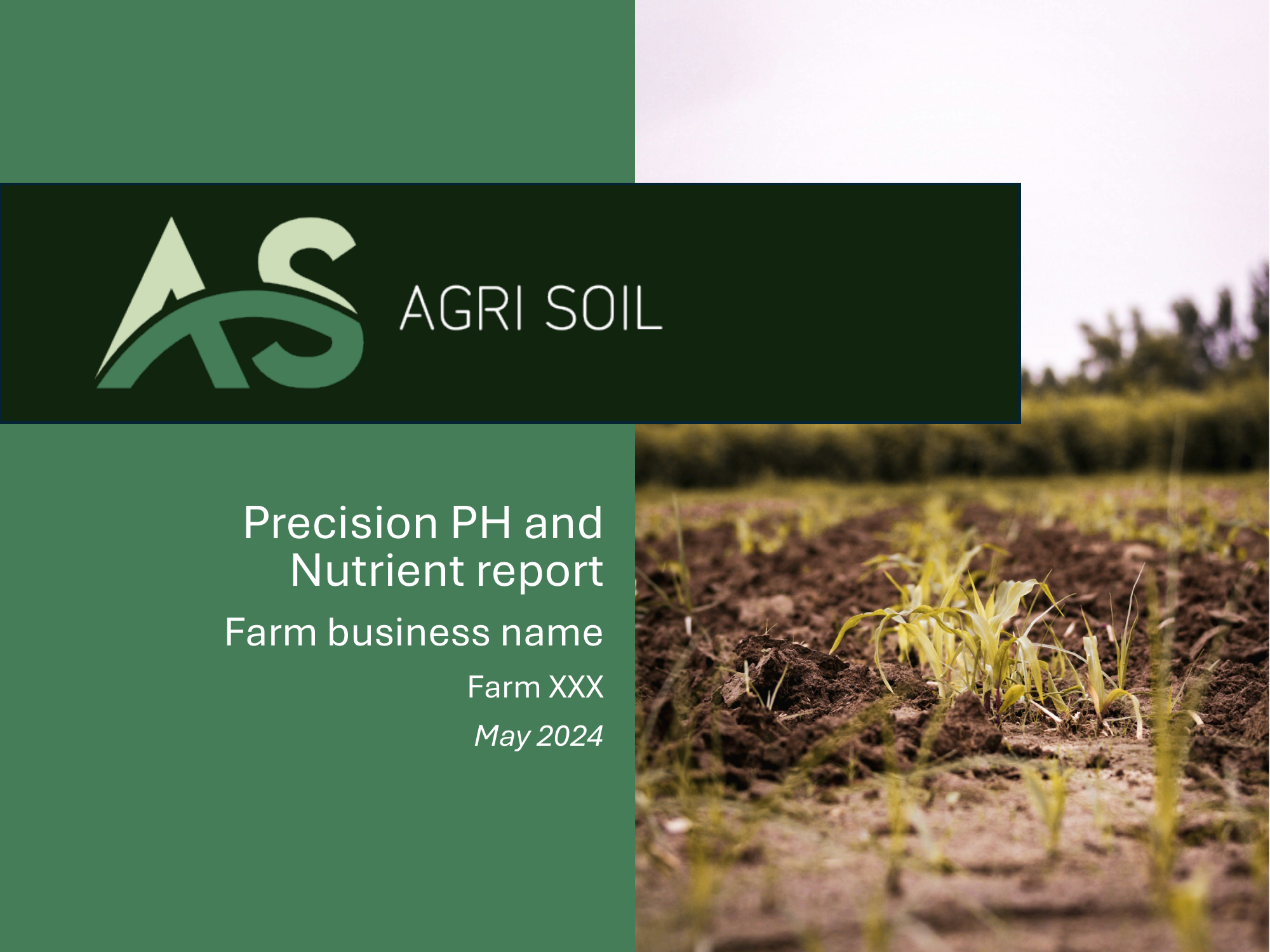 Cover of an Agri Soil precision pH and nutrient report